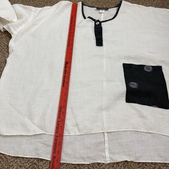 LA Fixsun Linen Tunic Top Womens S Oversized Lagenlook Minimalist Polka Dots - Picture 10 of 13